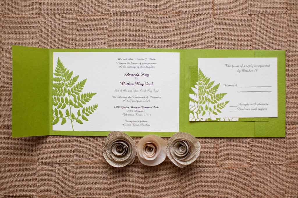 green wedding invites